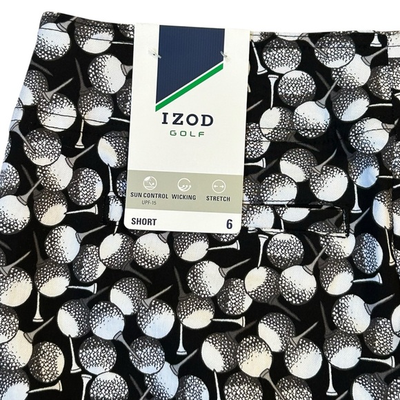 NEW WITH TAGS Izod Black and White Golf Shorts - Picture 4 of 12